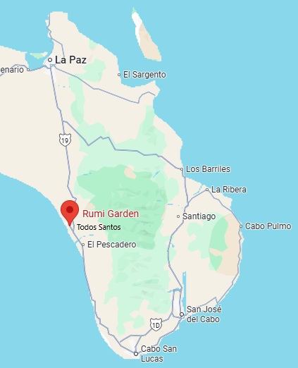 Baja California Sur Map showing Todos Santos location